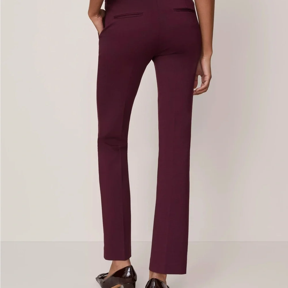 NWT High-Rise Slim Petite Ann Taylor Straight Pants in Deep Burgundy​ - Picture 4 of 8